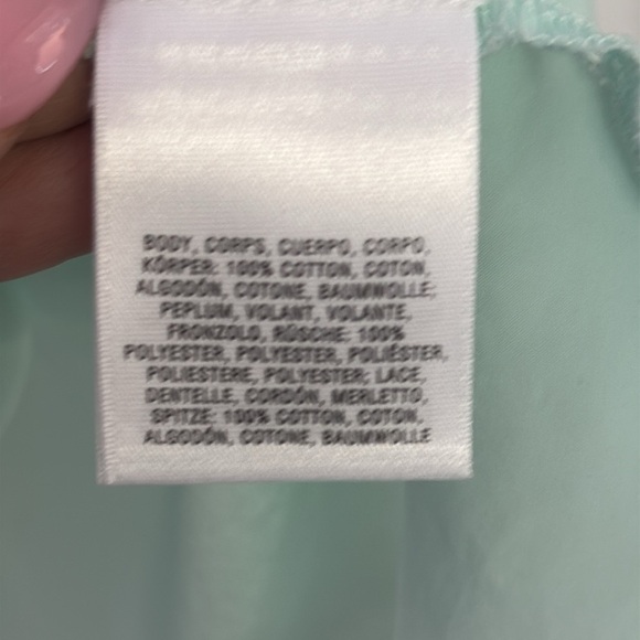 NWOT Meadow Rue from Anthropologie Asymmetrical Green Tunic with 3/4 Sleeves - Picture 6 of 8